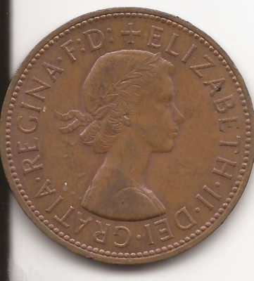 1967 Great Britain Elizabeth II LARGE BRONZE One Penny