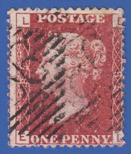 GB SG43/44 QV 1864 1d RED PLATE 85 EL GU DUBLIN IRELAND 186