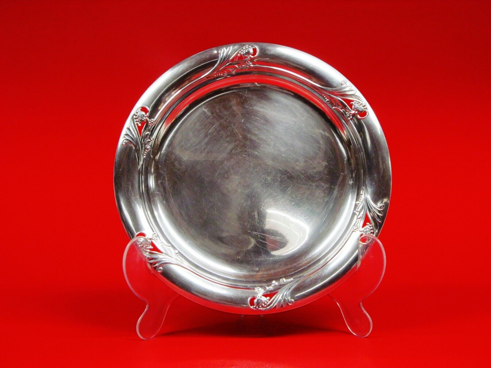 Spring Glory Sterling Silver Sandwich Plate A superb example of Art Deco design.