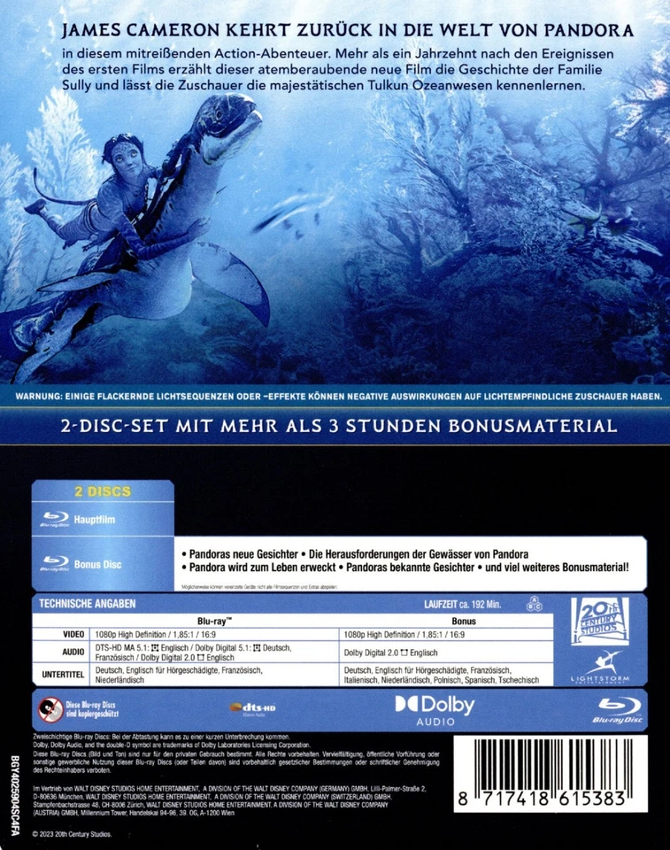 Avatar - Teil: 2 - The Way of Water (2023)[Blu-ray/NEU/OVP] von James Cameron - Bild 2 von 4