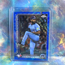 SERANTHONY DOMINGUEZ 2025 TOPPS CHROME UPDATE BLUE WAVE #USC100 /150