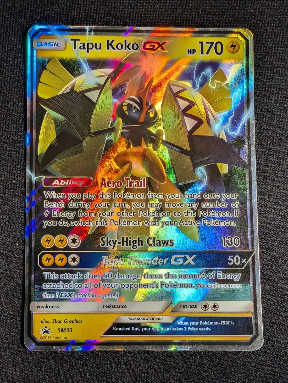 Pokemon Tapu Koko GX SM33 Ultra Rare Black Star Promo MP