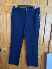 NWT Chaps Navy Dress Pants Womens Size 12 Straight Slimming Fit Business Casual