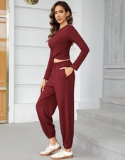 Women's 2 Piece Tracksuit Set Long Sleeve Top Jogger Pants Small BNWT Workout
