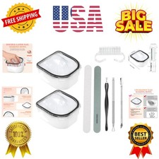 Nail Soaking Bowl, 2 PCS Soak Off Gel Polish Remover Manicure Bowl, Acetone N...