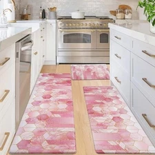  Marble Kitchen Mats for Floor [3 PCS] Anti Fatigue Mats for Kitchen Floor, 