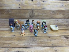 Bluey and Friends Family Figures Lot Mixed Play Character Toys 17 pcs + Acc