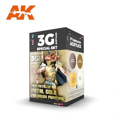 AK-1077 AK Interactive Wargame Color Set Non Metallic Metal Gold (W. B.)