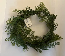 Hearth Hand Magnolia Faux Locust Garland Greenery Leaf Form Bendable 6' NEW