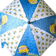 Despicable Me Minions Kids Foldable Umbrella Blue Yellow Rain Gear Universal