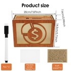 Wood Money Box with Pens Reusable Money Saving Box Practical Cash Piggy monSv