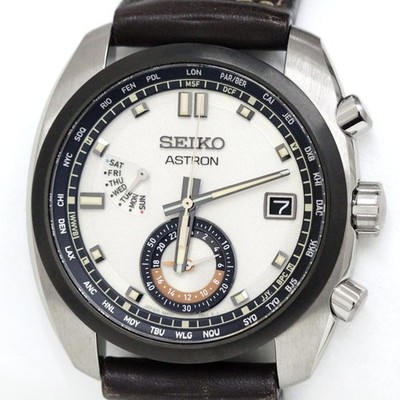 Seiko Astron SBXY005 8B63-0AZ0 Solar Radio Silver Dial Titanium Herrenuhr