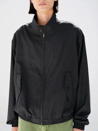 Auralee Ultra Fine Tropical Wool Zip Blouson Charcoal 5 NWT Harrington SS26 image 18