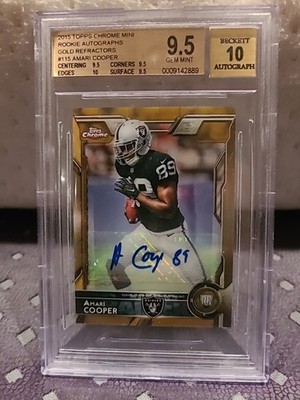 2015 Topps Chrome Mini Rookie Auto Gold Refractors AMARI COOPER # 2/10