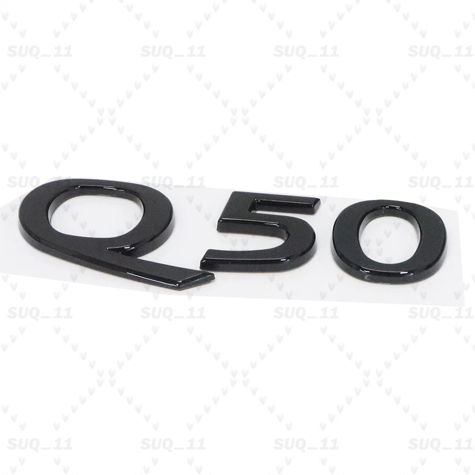 For Infiniti Q50 Rear Trunk Lid Letter Badge Emblem Nameplate Sport Gloss Black - Image 4 of 4