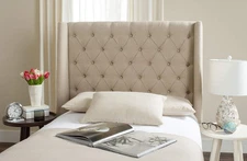 Mercer Collection London Hemp Winged Linen Headboard, Twin,