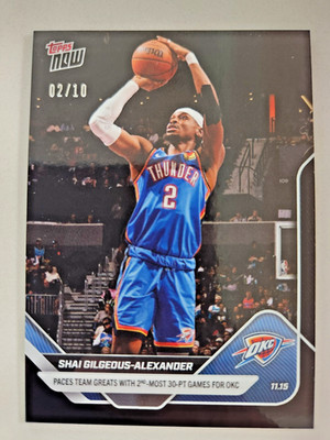 2025-26 Topps Now Shai Gilgeous-Alexander #56 Black Foil 2/10