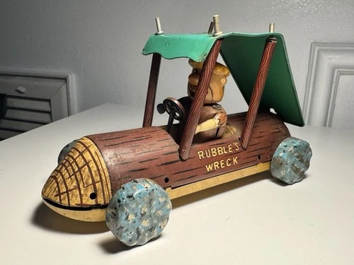 Flintstones Barney Rubble's Wreck Rare Friction Car 1962 Vintage Toy Car