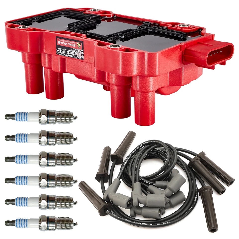 Bobina de encendido y bujía y cable para Chevrolet GMC Buick Saturn 3,5/3,9 L UF434 Foto 3 de 4