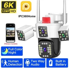 8MP 3-lens WiFi Camera Outdoor IP PTZ Night Vision Security Surveillance Cam