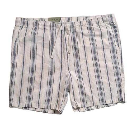 Goodfellow Herren Kordelzug Alltag Shorts XL 7" Schrittlänge Leinen Küstenstreifen