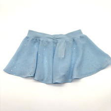 Bloch Girls Light Blue Sparkle Sequined Dance Skirt Pull On Size 4-6