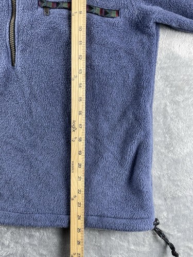 VTG 90s LL Bean Blue 1/2 Zip Deep Pile Fleece Jacket with Pockets Adult Small - Picture 3 of 7