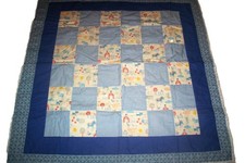 Baby Boy Handcrafted Patchwork Quilt Crib Blanket 40" x 40" Farm Animals
