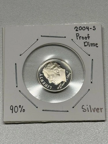 🔥2004-S Roosevelt Dime 90% Silver Proof S Mint US Coin $0.99 No Reserve🔥