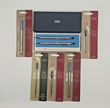 Cross Chrome Pen  Pencil Gift Set w/ 5 NOS Refills Ballpoint Rollerball 0.5mm