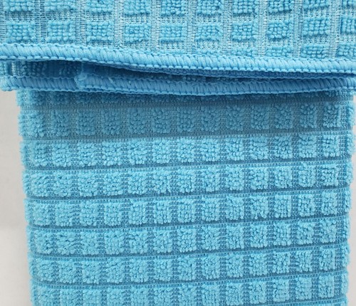 3pc Kitchen Textured Microfiber Set: Drying Mat,Towel,Dishcloth, BLUE COLOR, AAC - Picture 3 of 11