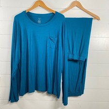 Kyte Living Womens Bamboo Blend Jogger Pajama Set XXL Blue Comfort Lounge Sleep