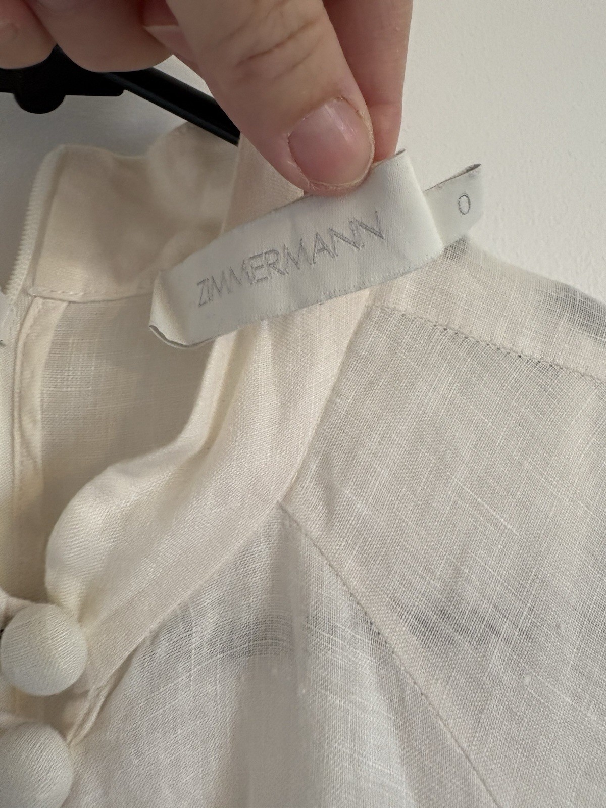 Zimmermann Lola Billow Dress Sz 0 AU 8 US 4 Long Sleeve Belted Midi Linen W Slip