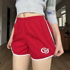 1970s Champion Blue Bar Tag Red Athletic Gym Shorts