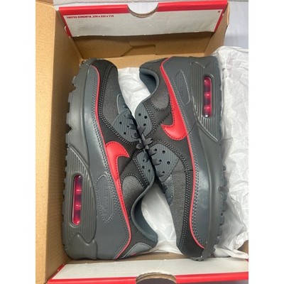 Nike Air Max 90 Premium Iron Grey University Red Size 9.5 - HV4517 001 New