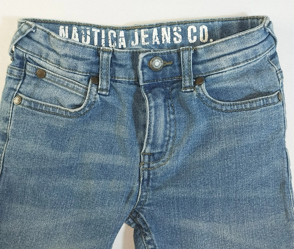 Nautica Jeans Co. Jeans para niños talla 4T calce ajustado pierna recta azul denim Foto 3 de 4