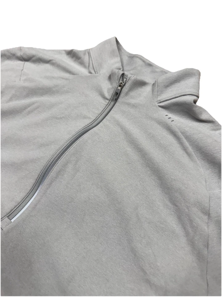 Suéter Pullover Lululemon 1/4 Cremallera Para Hombres XL Gris Plateado Rendimiento Correr Foto 2 de 4