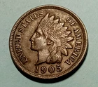 ■ 1905 INDIAN PENNY ONE CENT ☐ VF+