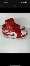 Nike Air Jordan 1 Mid SE Barcelona Sweater (DC7294-600) Men's Size 9 Chile Red