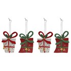 4 PCs Weihnachtsbaumanhänger schöne Eisenblatt Geschenkbox Weihnachtsdekoration