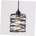 Modern Mini Pendant Light Fixture Kitchen Island Pendant Spiral Seeded Glass