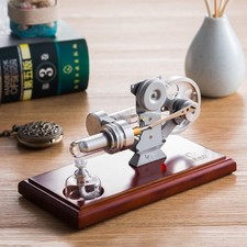 Good Fortune Stirling Engine Generator Model Silver Flywheel Desktop Display