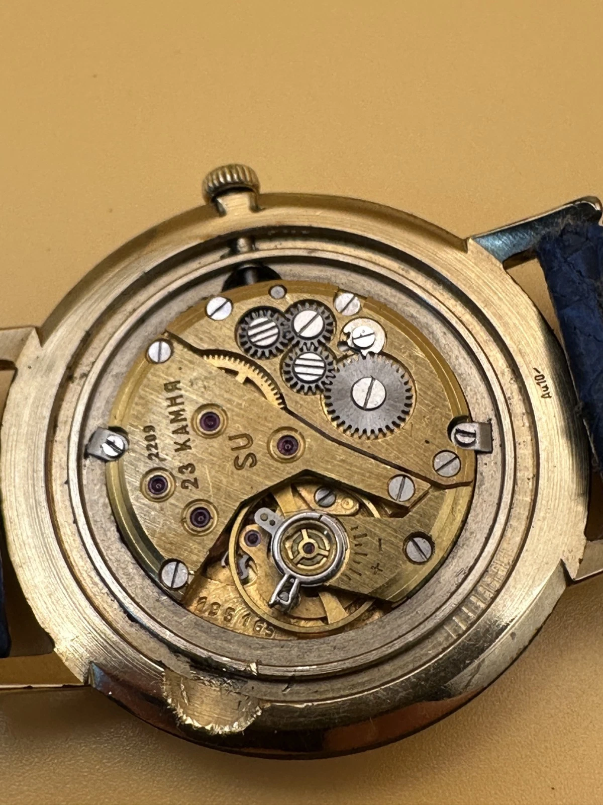 Vintage USSR Sekonda 23 Jewels Luch 2209 Watch Au10 Gold Plated Runs **Project** - product detail image 6