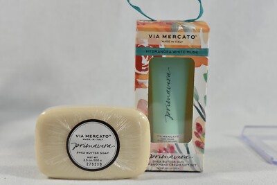 Pre de Provence Via Mercato Shea Butter Duo Hydrangea White Musk Soap, Lotion