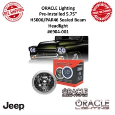 Oracle Lighting 5.75" Round Headlight W/White SMD Halo Pre - Installed #6904-001