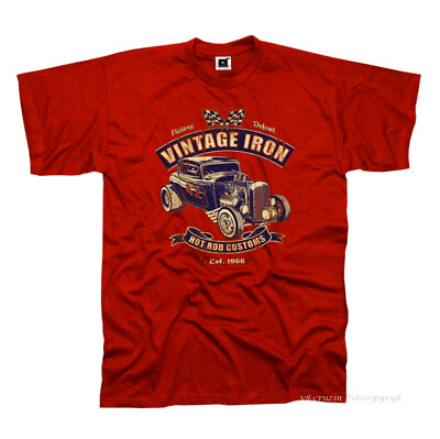 Auto Hot Rod T-Shirt v8 Speedshop Garage Kustom RAT Vintage *1288 rot