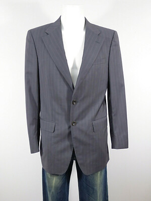 VERSACE Herren Sakko Gr 48 DE / Grau Gestreift und Neuwertig ( S 4819 R )