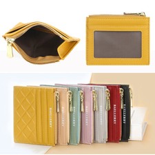 Womens Small Slim Credit Card Holder Mini Front Pocket Wallet Zipper Coin Purse