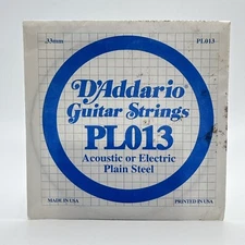 D'Addario PL013 Plain Steel Single Guitar String .013 Electric or Acoustic .33mm