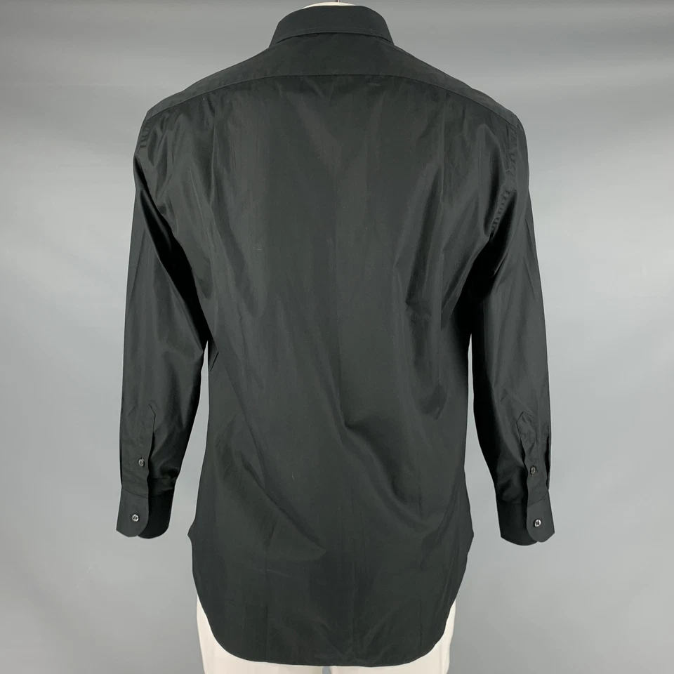 Camisa BARNEY'S NEW YORK Talla L Ajuste Negro Algodón Abotonada Manga Larga Foto 3 de 4